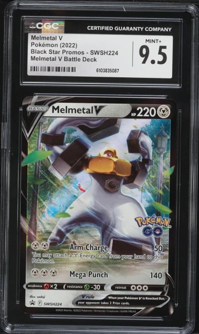 2022 Pokemon Sword & Shield Promo GO Battle Deck Holo Melmetal V #SWSH224 CGC 9.5 MINT+