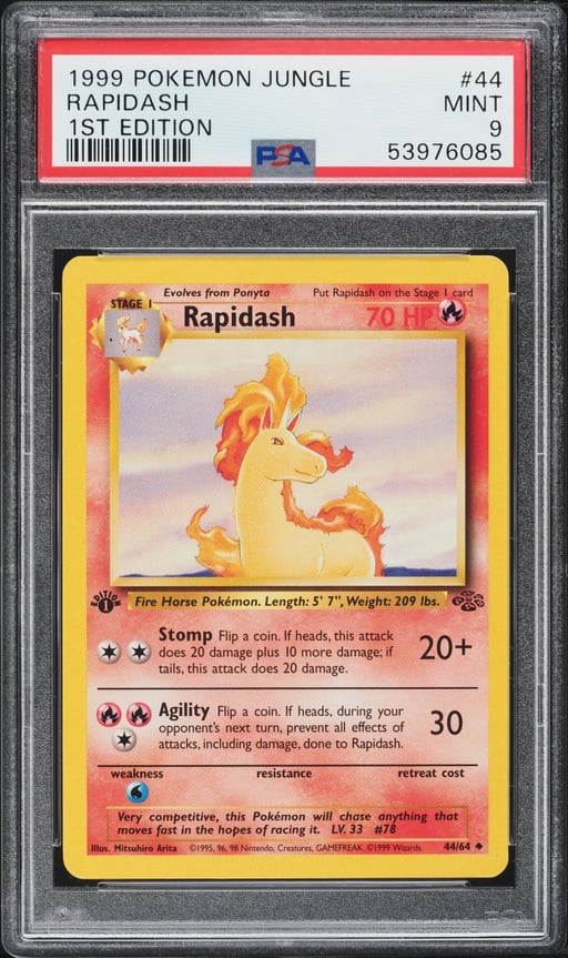 1999 Pokemon Jungle 1st Edition Rapidash #44 PSA 9 MINT