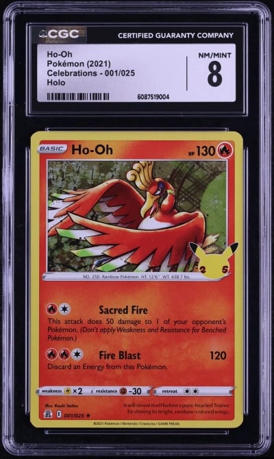 2021 Pokemon Sword & Shield Celebrations Holo Ho-Oh #1 CGC 8 NM-MT