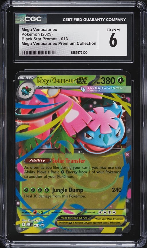 2025 Pokemon Mega Evolution Promo Premium Collection Holo Mega Venusaur EX #13 CGC 6 EXMT