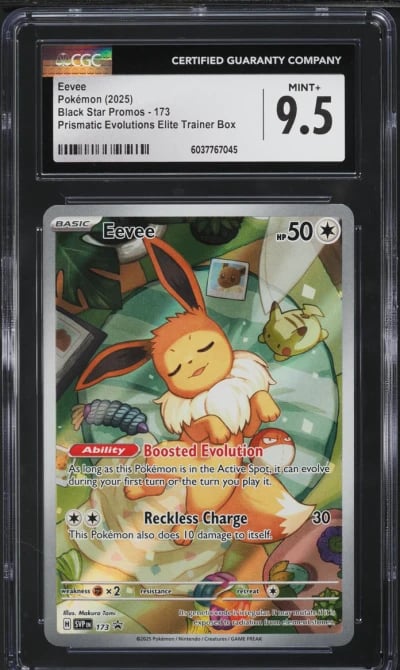 2025 Pokemon SV Black Star Promo Prismatic Evolutions ETB Eevee #173 CGC 9.5