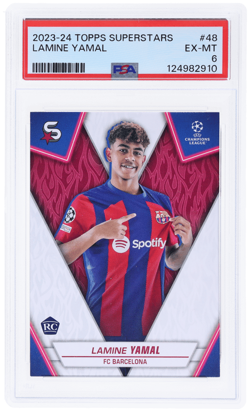 2023 Topps UEFA Club Competitions Superstar Lamine Yamal #48 PSA 6