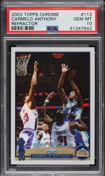 2003 Topps Chrome Refractor Carmelo Anthony ROOKIE #113 PSA 10 GEM MINT