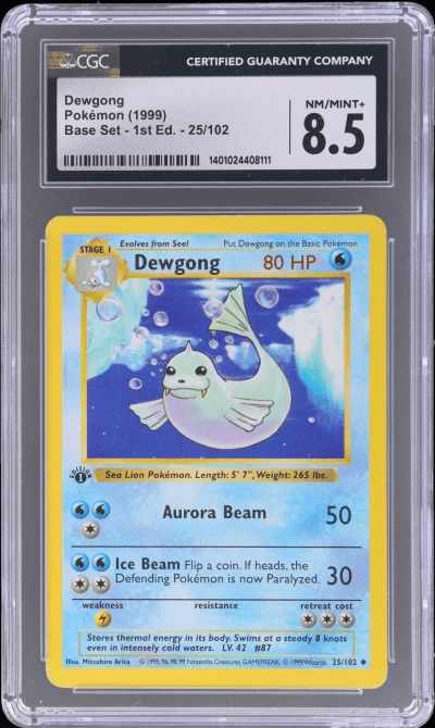 1999 Pokemon Base Set 1st Edition Dewgong #25 CGC 8.5
