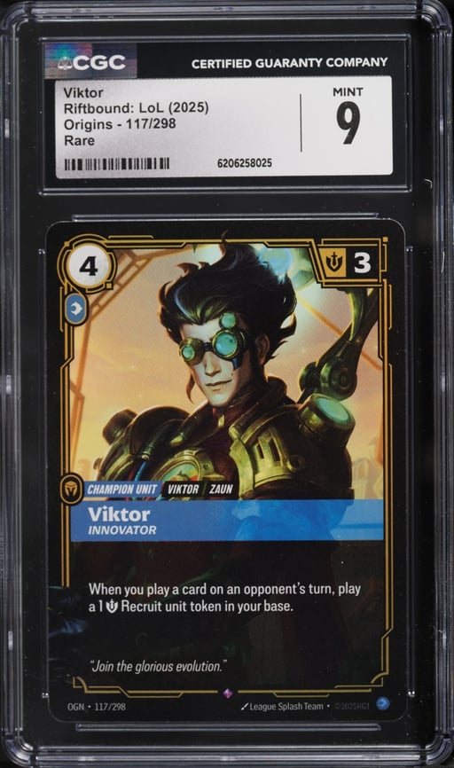 2025 Riftbound League Of Legends LoL Origins Viktor #117 CGC 9 MINT