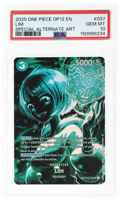 2025 One Piece Card Game Legacy of the Master Special Alternate Art Lim #OP09-037 PSA 10