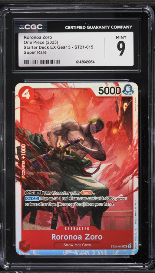 2025 One Piece Starter Deck EX Gear 5 SR Roronoa Zoro #ST21-015 CGC 9 MINT