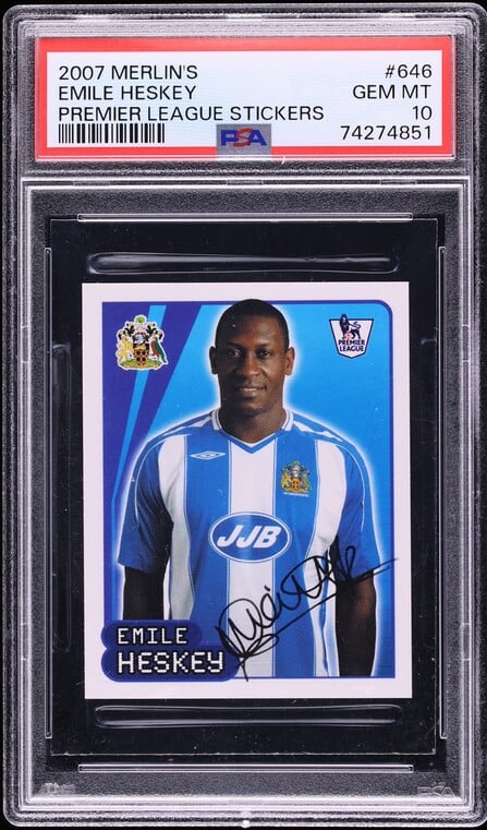 2007 Merlin's Premier League Stickers Emile Heskey #646 PSA 10 GEM MINT