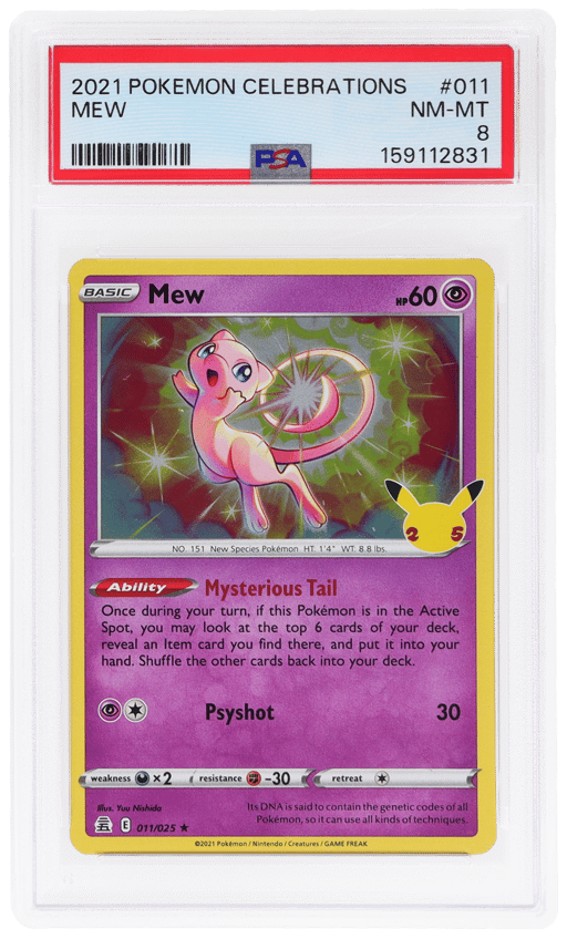 2021 Pokemon Sword and Shield Celebrations Mew #011 PSA 8