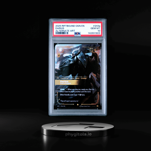 2025 RIFTBOUND: LEAGUE OF LEGENDS OGN-ORIGINS 243a DARIUS - EXECUTIONER ALTERNATE ART PSA 10