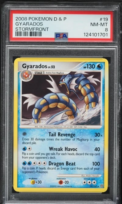 2008 Pokemon Diamond & Pearl Stormfront Gyarados #19 PSA 8 NM-MT