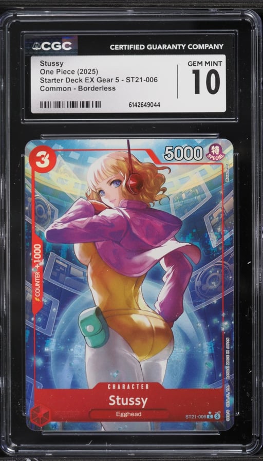 2025 One Piece Starter Deck EX Gear 5 Borderless Alt Art Stussy #ST21-006 CGC 10 GEM MINT