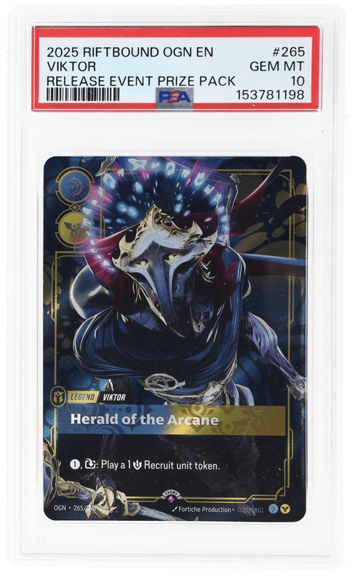 2025 Riftbound League of Legends Origins Release Event Prize Pack Viktor #265 PSA 10