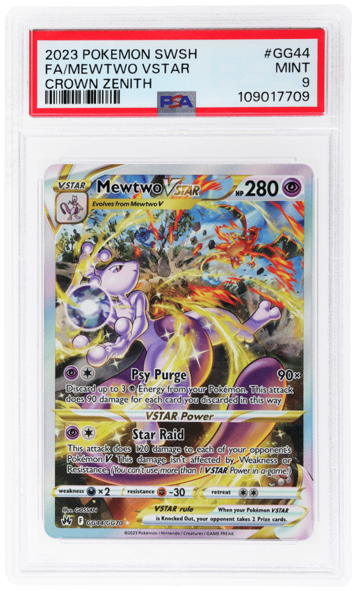 2023 Pokemon Sword and Shield Crown Zenith Mewtwo Vstar #GG44 PSA 9