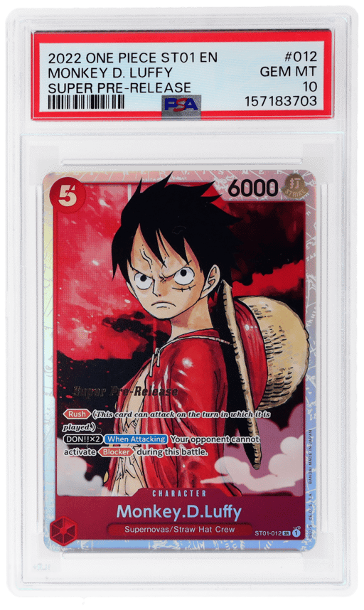 2022 One Piece Straw Hat Crew Super Pre Release Monkey D. Luffy #ST01012 PSA 10