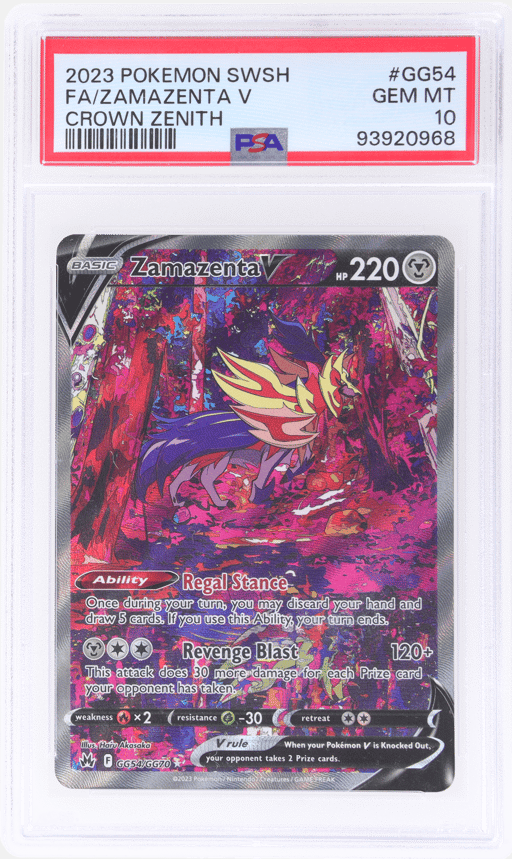 2023 Pokemon Sword and Shield Crown Zenith Zamazenta V #GG54 PSA 10