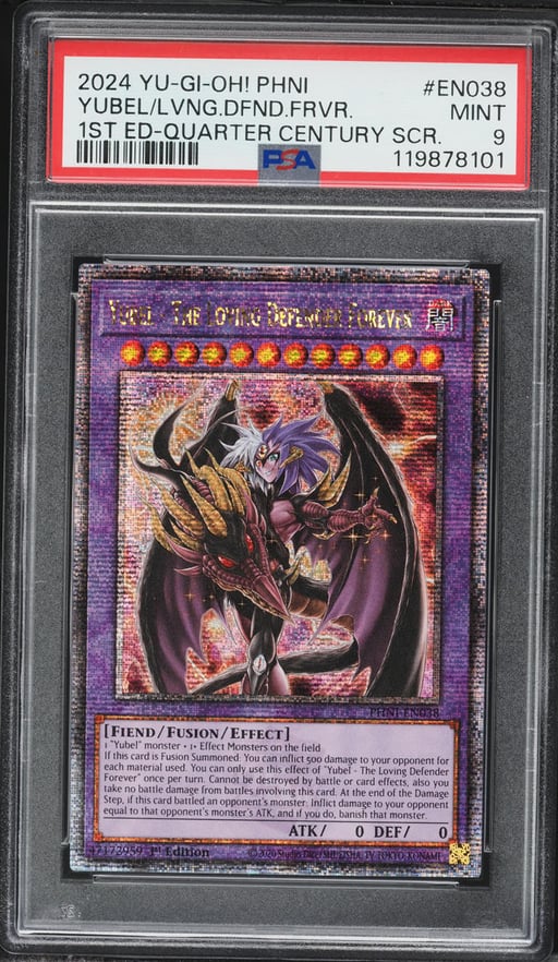 2024 Yu-Gi-Oh! PHNI 1st Edition Yubel The Loving Defender Forever #PHNI-EN038 PSA 9 MINT
