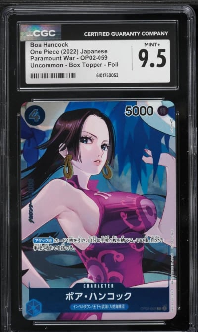 2022 One Piece Japanese Paramount War Box Topper Foil Alt Art Boa Hancock #OP02-059 CGC 9.5