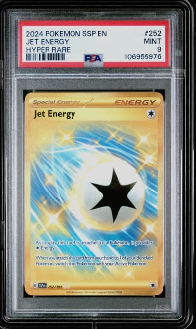 2024 POKEMON SSP EN-SURGING SPARKS HYPER RARE #252 JET ENERGY PSA 9