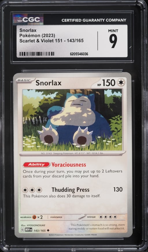 2023 Pokemon Scarlet & Violet 151 Snorlax #143 CGC 9 MINT