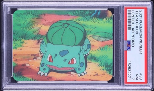2001 Pokemon Pioneer Lenticular Promo Team Green #33 PSA 7 NRMT