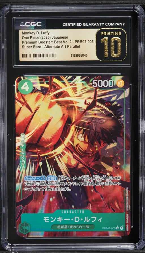 2025 One Piece Japanese Premium Booster Best Vol. 2 Alt Art Monkey D. Luffy CGC 10 PRISTINE