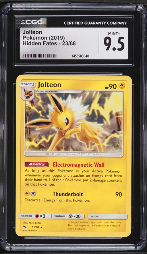 2019 Pokemon Hidden Fates Jolteon #23 CGC 9.5 MINT+