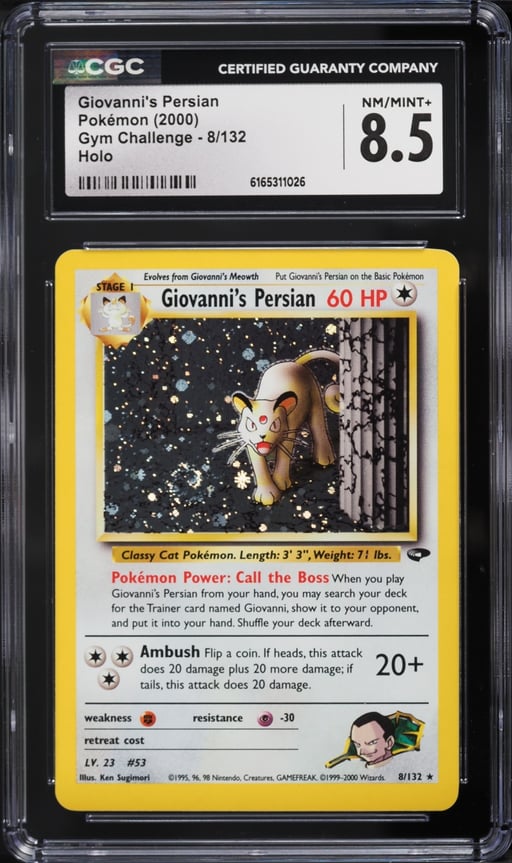 2000 Pokemon Gym Challenge Holo Giovanni's Persian #8 CGC 8.5 NM-MT+
