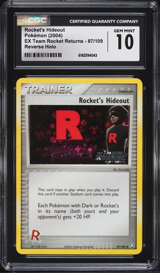 2004 Pokemon EX Team Rocket Returns Reverse Holo Rocket's Hideout #87 CGC 10 GEM MINT