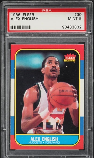 1986 Fleer Basketball Alex English #30 PSA 9 MINT