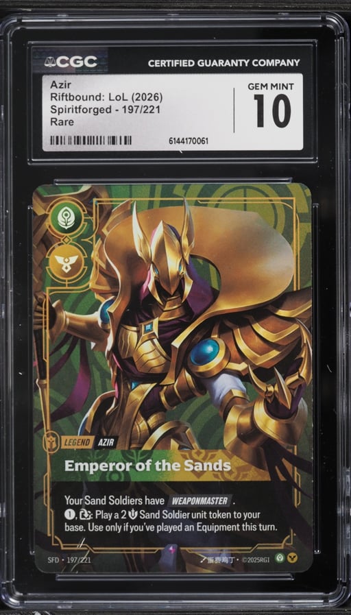 2026 Riftbound League Of Legends Spiritforged Azir #197 CGC 10 GEM MINT