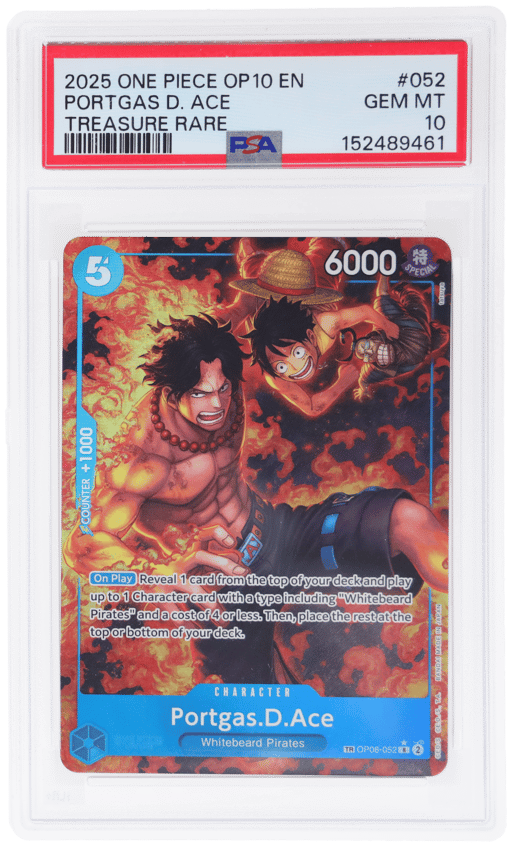 2025 One Piece Royal Blood Treasure Rare Portgas D. Ace #OP08-052 PSA 10