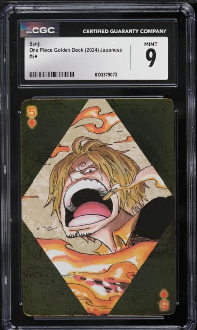 2024 One Piece Japanese Golden Deck Playing Cards Sanji CGC 9 MINT