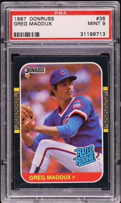 1987 Donruss Greg Maddux ROOKIE #36 PSA 9 MINT