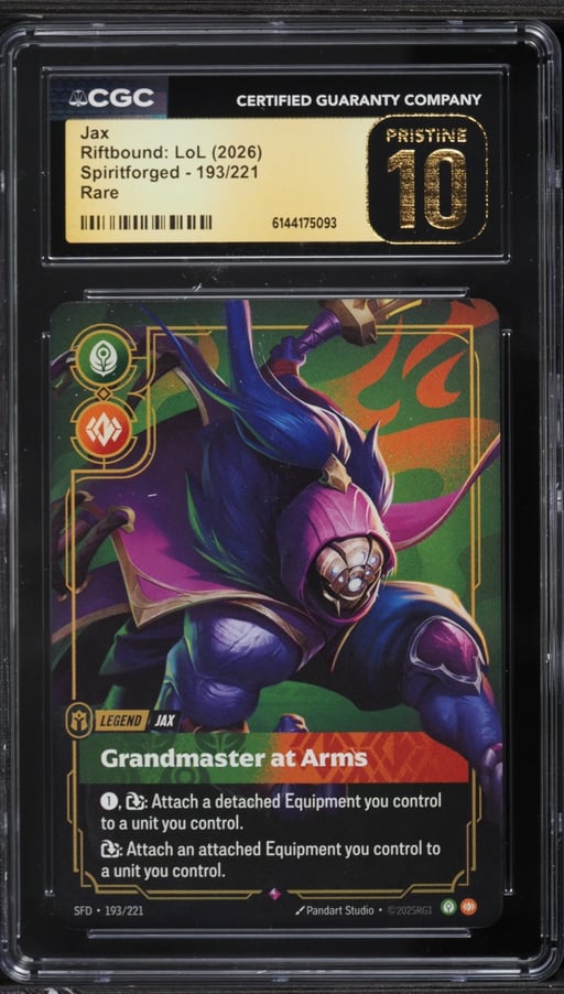 2026 Riftbound: LoL Spiritforged Jax #193 CGC 10 PRISTINE