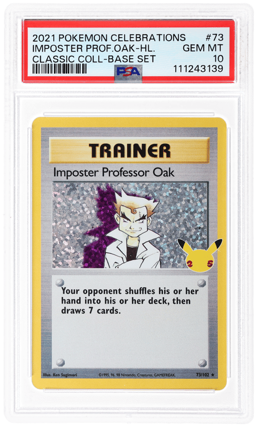 2021 Pokemon Celebrations Classic Collection Holo Impostor Professor Oak #73 PSA 10