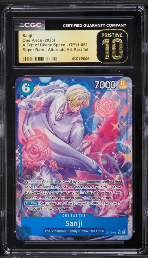 2025 One Piece A Fist Of Divine Speed Alt Art Sanji #OP11-051 CGC 10 PRISTINE