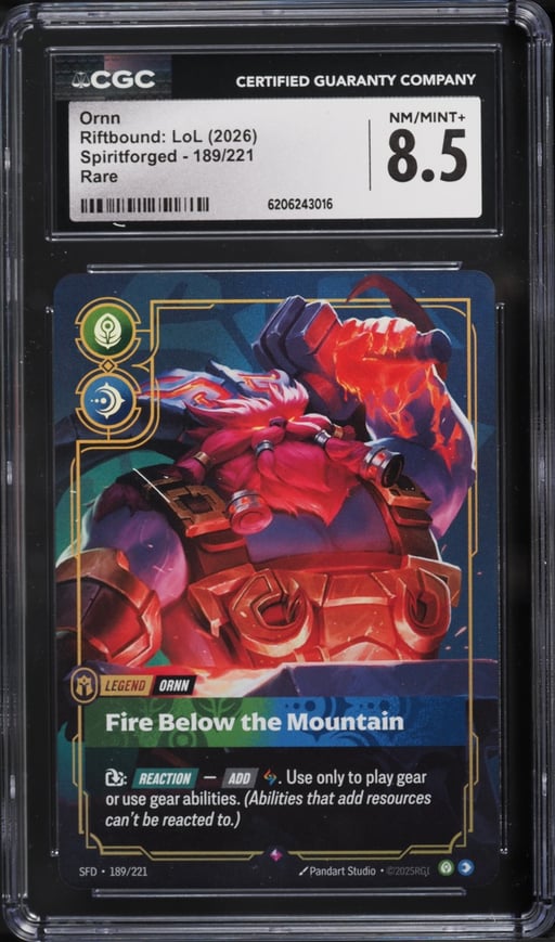 2026 Riftbound League Of Legends LoL Spiritforged Ornn #189 CGC 8.5 NM-MT+
