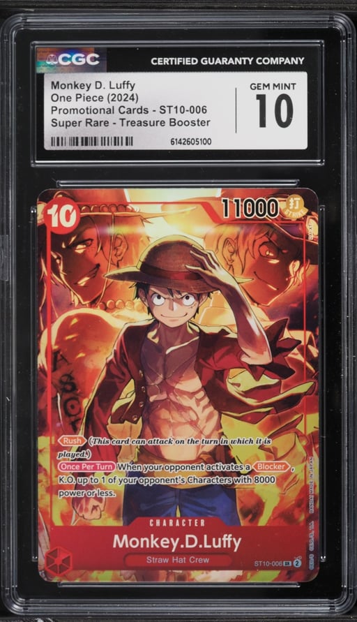 2024 One Piece Promo Cards Treasure Booster Alt Art Monkey D. Luffy #ST10-006 CGC 10 GEM MINT