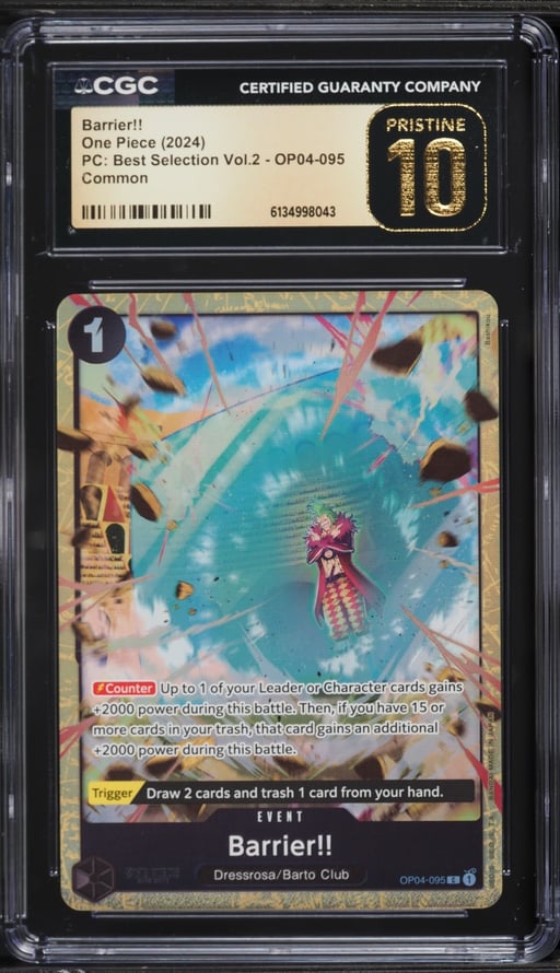2024 One Piece Premium Collection Best Selection Volume 2 Barrier!! #OP04-095 CGC 10 PRISTINE