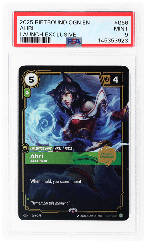 2025 Riftbound: League of Legends Origins Launch Exclusive Ahri #66 PSA 9