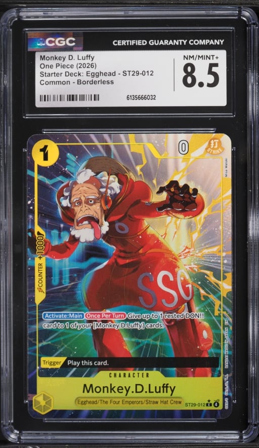 2026 One Piece Starter Deck Egghead Borderless Alt Art Monkey D Luffy #ST29-012 CGC 8.5 NM-MT+