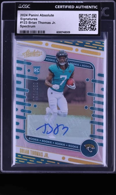 2024 Absolute Spectrum Brian Thomas Jr. ROOKIE AUTO /299 #123 CGC AUTH
