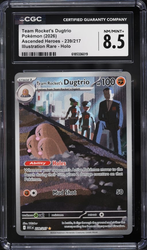 2026 Pokemon Mega Evolution Ascended Heroes IR Team Rocket's Dugtrio #239 CGC 8.5 NM-MT+