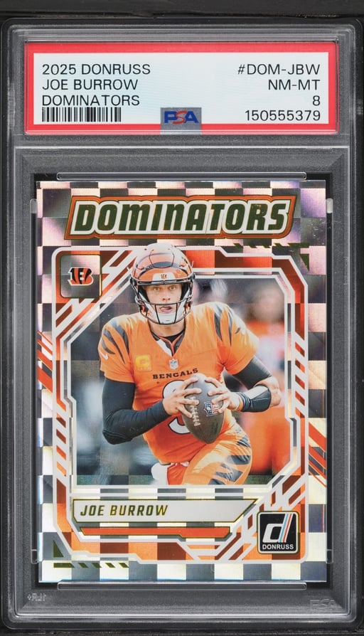 2025 Donruss Dominators Joe Burrow #DOM-JBW PSA 8 NM-MT