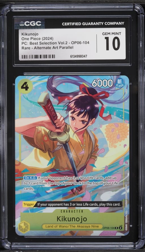 2024 One Piece Premium Collection Best Selection Volume 2 Alt Art Kikunojo #OP06-104 CGC 10