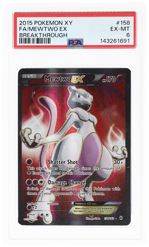 2015 Pokemon XY Breakthrough Ultra Rare Mewtwo Ex #158 PSA 6