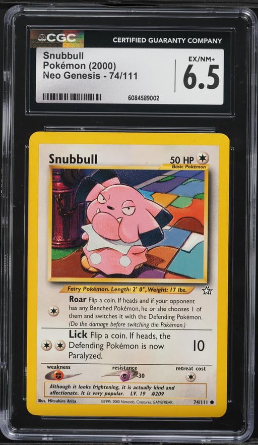 2000 Pokemon Neo Genesis Snubbull #74 CGC 6.5 EXMT+