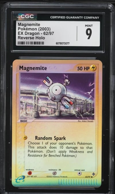 2003 Pokemon EX Dragon Reverse Holo Magnemite #62 CGC 9 MINT