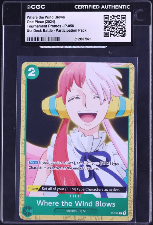 2024 One Piece Promo Uta Deck Battle Participation Pack Where The Wind Blows #P-058 CGC AUTH